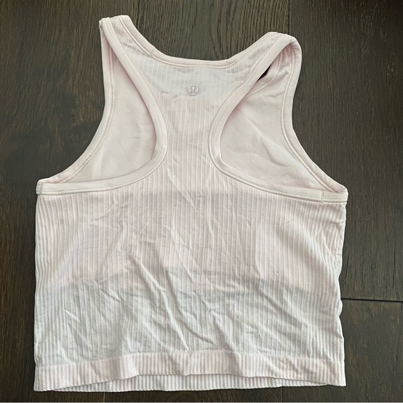 LULULEMON EBB TO STREET CROPPED TANK TOP LIGHT PINK S - Picture 2 of 2